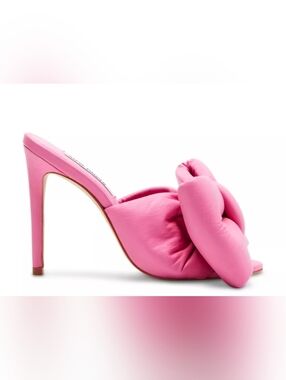 Steve Madden INDULGE Pink Big Bow Leather Sandal SZ 10